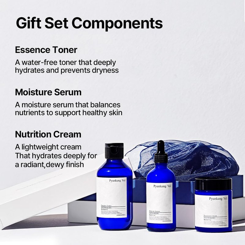 Pyunkang Yul PKY Radiance Skincare Gift Set for Flawless and Radiant Skin with Deep Hydration, Vitamin C and Pearl Extract, Korean skincare(3-item set)