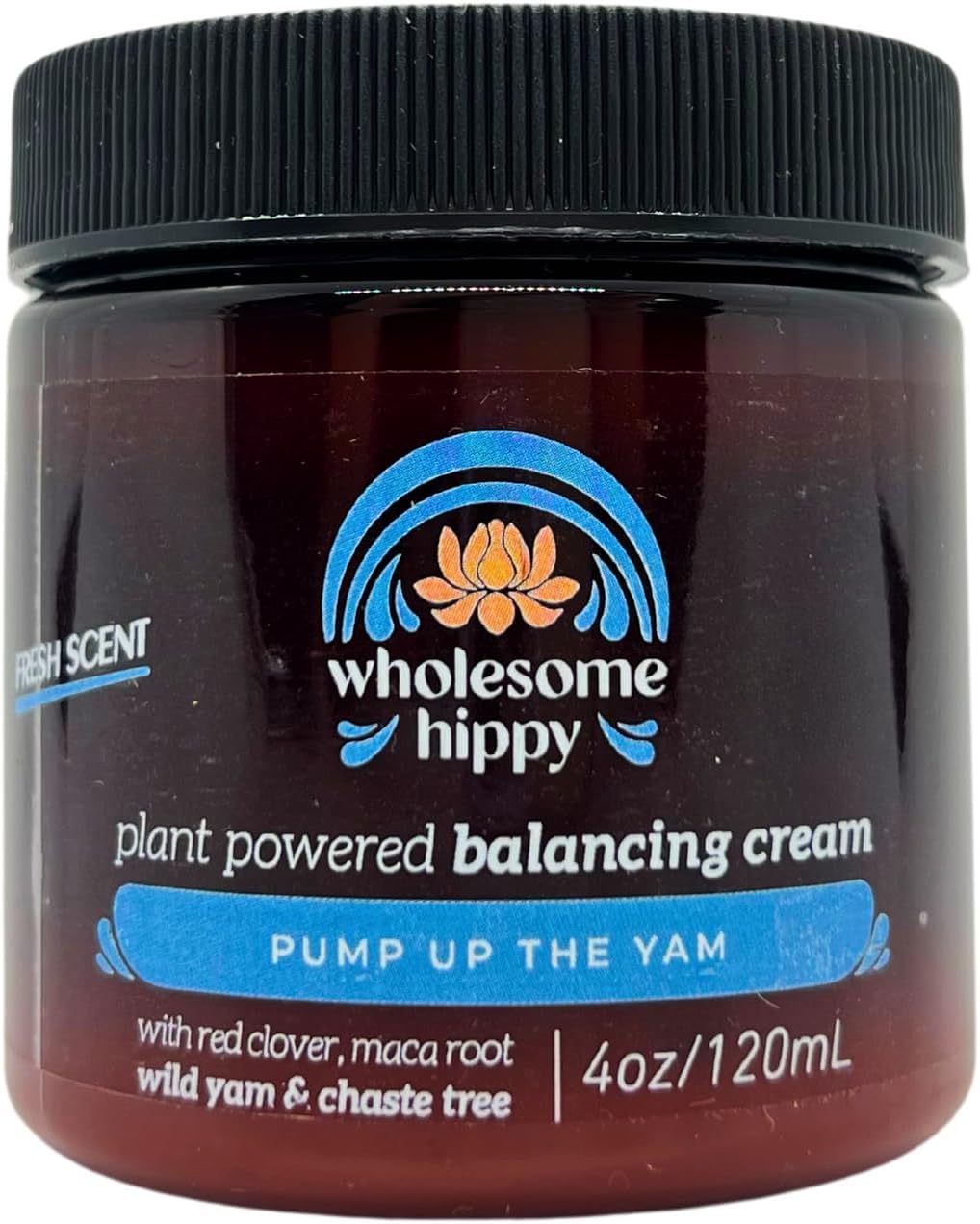 WHOLESOME HIPPY Wild Yam Cream for Hormone Balance Support Body Cream with Maca, Chaste Tree, Milk Thistle & Shea – Moisturizing Botanical Balm for Women & Men – 4oz - Fresh Scent