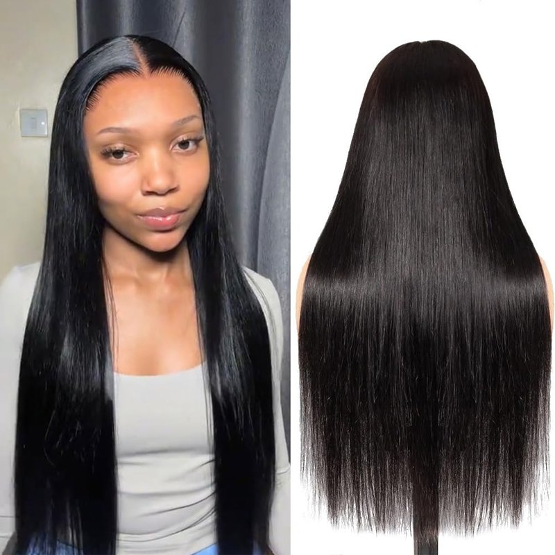 LARYNX Straight Bob Lace Front Wigs Human Hair Full 13x4 Transparent HD Lace Front Wigs Pre Plucked 180% Density Glueless Wigs Real Human Hair Wig For Women (12 Inch)