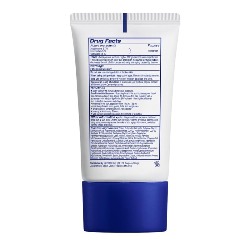 ISNTREE Hyaluronic Acid Daily Sun Gel 50ml, 1.69 fl oz, SPF 30, Korean Skincare, Moisturizing, No White Cast, Lightweight, Mild Formula, Daily SPF, Korean Sunscreen