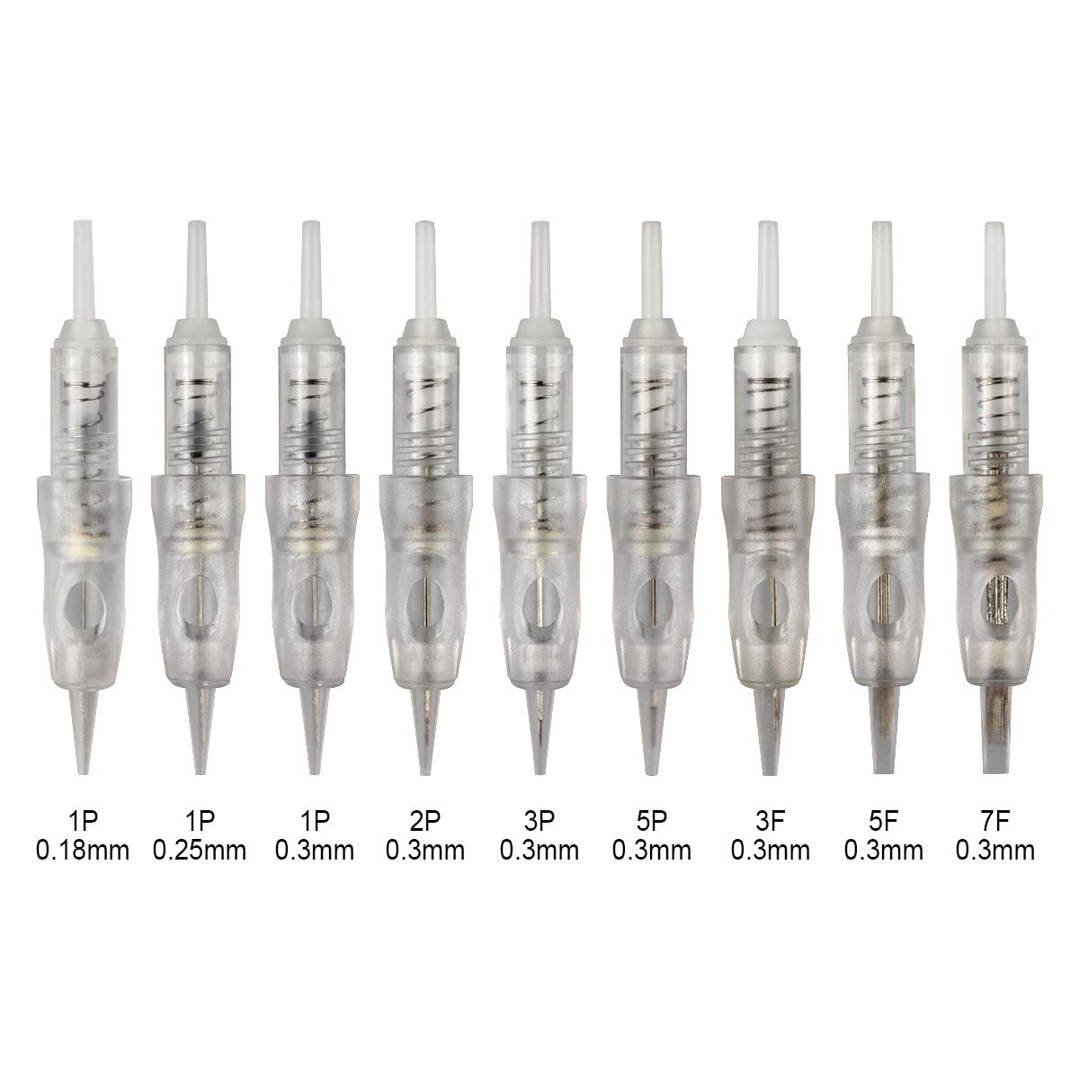 50pcs Guapa 9mm Spiral Cartridge Needles Disposable Tattoo Needles Stainless Steel Sterilized Cartridges Needles for Tattoo Machine Eyebrows Eyeliner Lip Permanent Makeup Machine (0.25mm 1P)