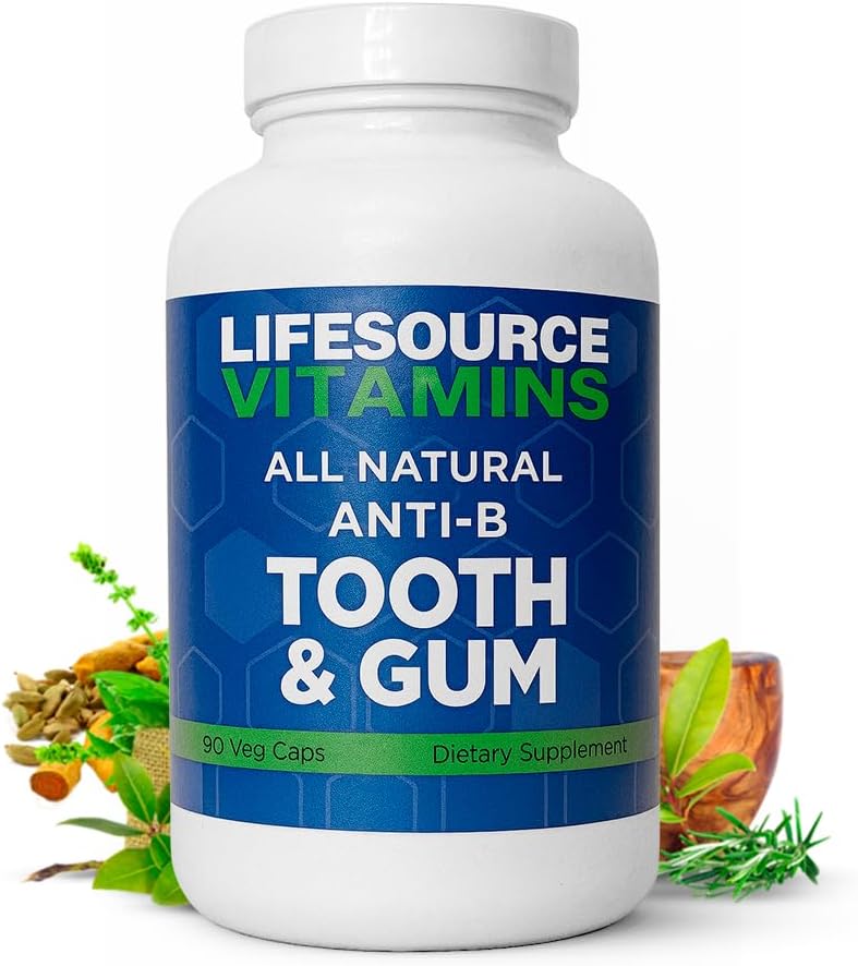 LifeSource Vitamins Tooth & Gum Support - Anti-Bacterial Formula - 90 Capsules | Oral Health Boost