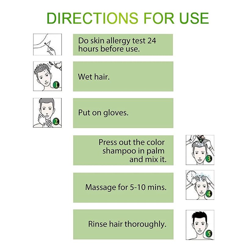 Dexe Hair Dye Shampoo 14.1 Fl Oz, Gray Hair Coverage, Black Hair Dye, Hair Color Shampoo, Black Hair Shampoo for Men & Women