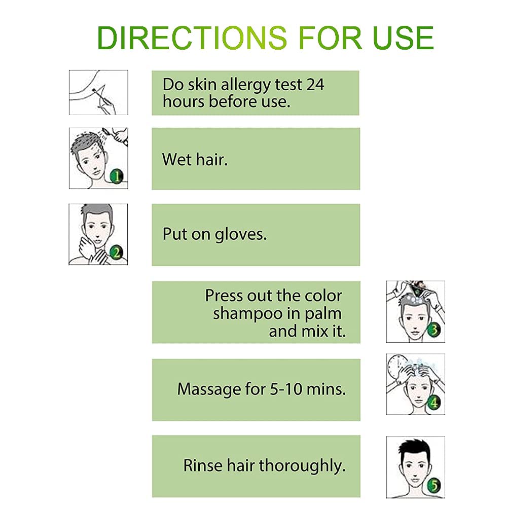 Dexe Hair Dye Shampoo 14.1 Fl Oz, Gray Hair Coverage, Black Hair Dye, Hair Color Shampoo, Black Hair Shampoo for Men & Women