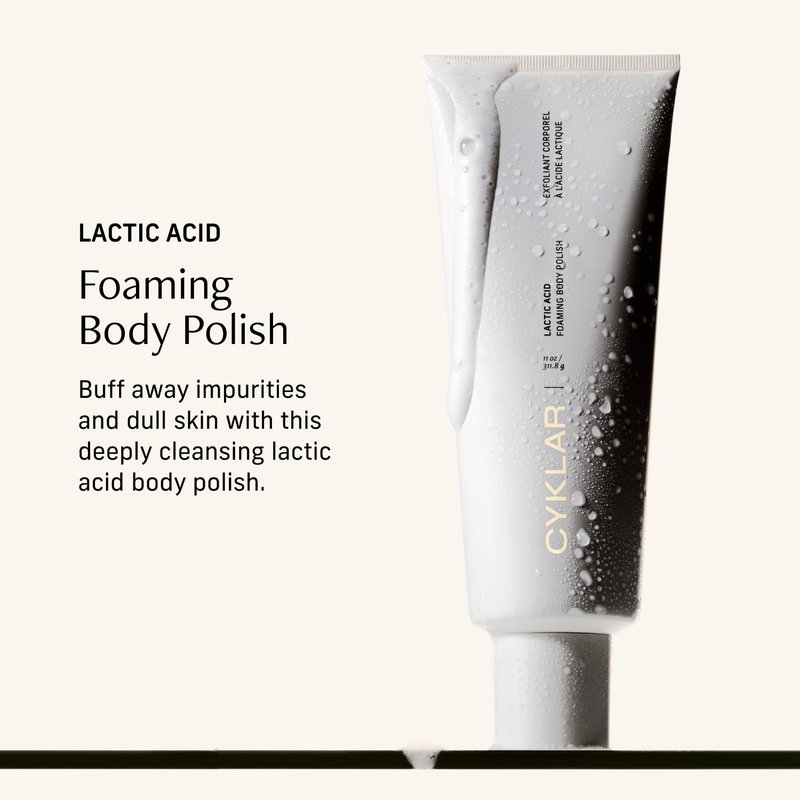 Lactic Acid Body Polish - Chemical Exfoliator with AHAs & Volcanic Pumice for Hydrated Skin | 11 fl oz