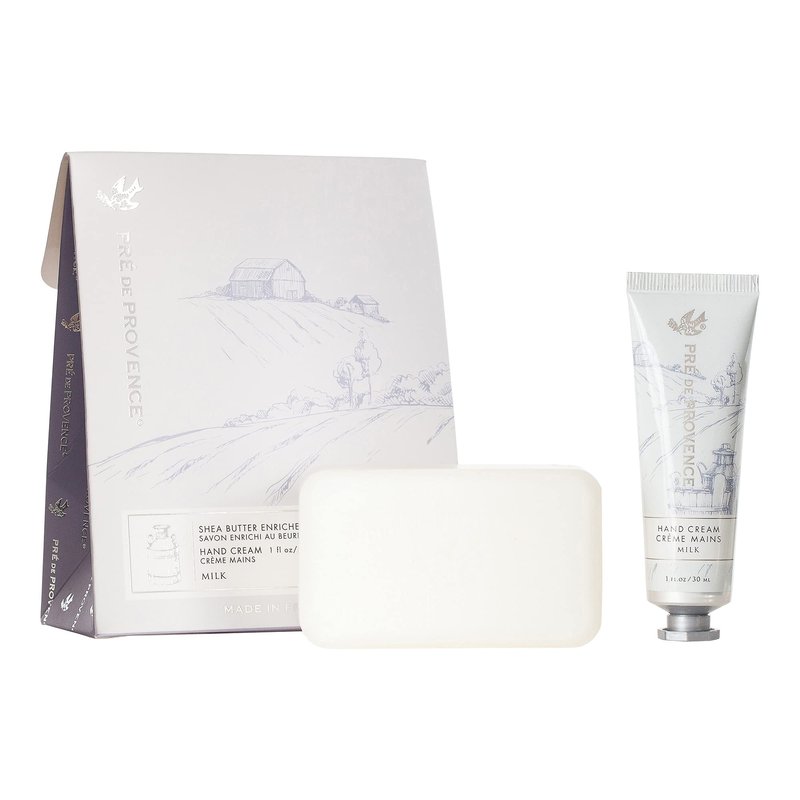 Pre de Provence Gift Set Collection 150 Gram Soap Bar & 1 fl oz Hand Cream, Milk