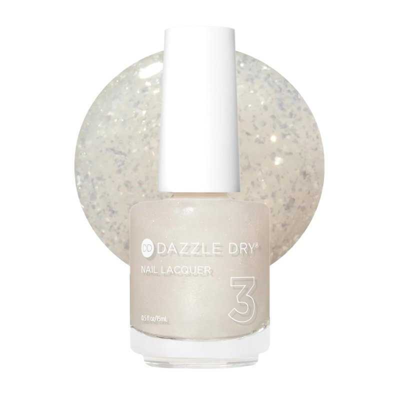 Dazzle Dry Nail Lacquer - Cupid's Arrow Sheer White with Gold Sparkle | 0.5 fl oz