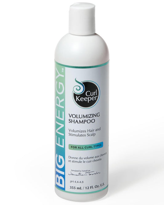 Curl Keeper Big Energy Clarifying Volumizing Shampoo - Volumizes Hair & Stimulates Scalp for All Curl Types - Rich Minerals to Strengthen, Restore, & Invigorate - Sulfate Free, Water-Based Formula