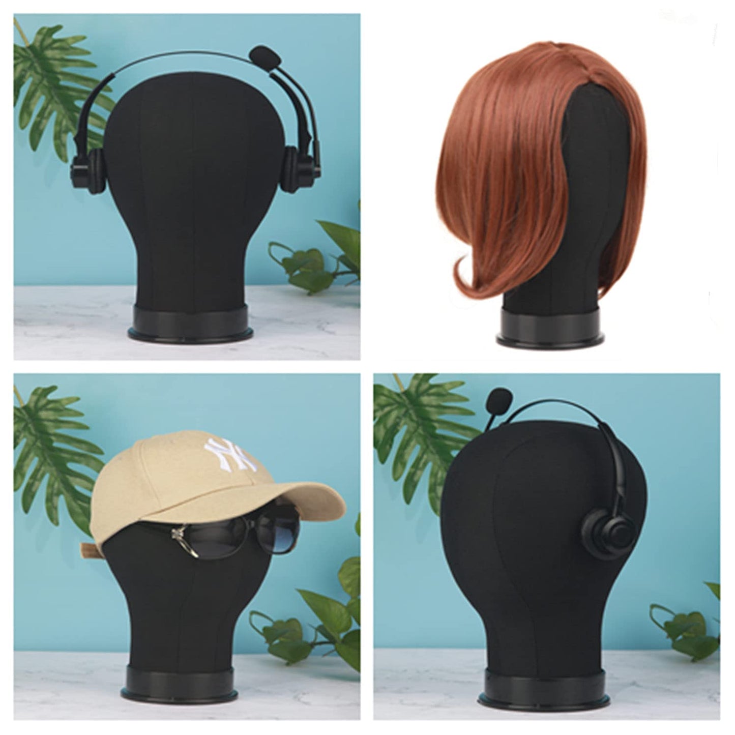 lucicass Wig Head 23Inch Canvas Block Head Wig Stand with Mannequin Head for Making Wigs Display Styling