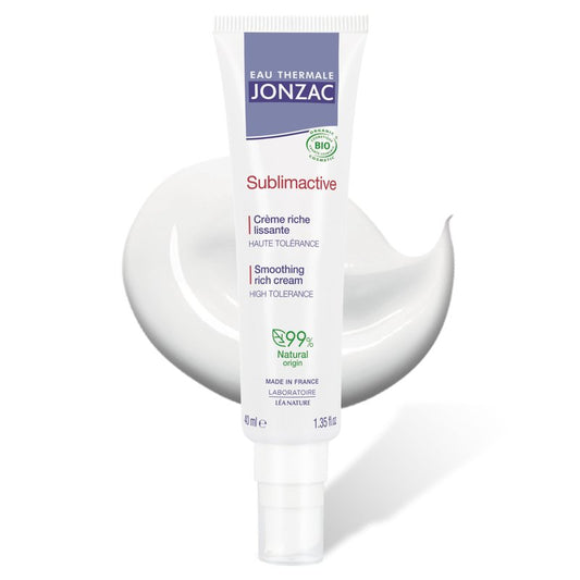 JONZAC Eau Thermale Sublimactive Organic Anti-Aging Smoothing Rich Cream for Women - Firms and Smooths Skin - with Shea Butter - Natural Skin Care - Safe for Sensitive Skin - 1.35 Fl Oz
