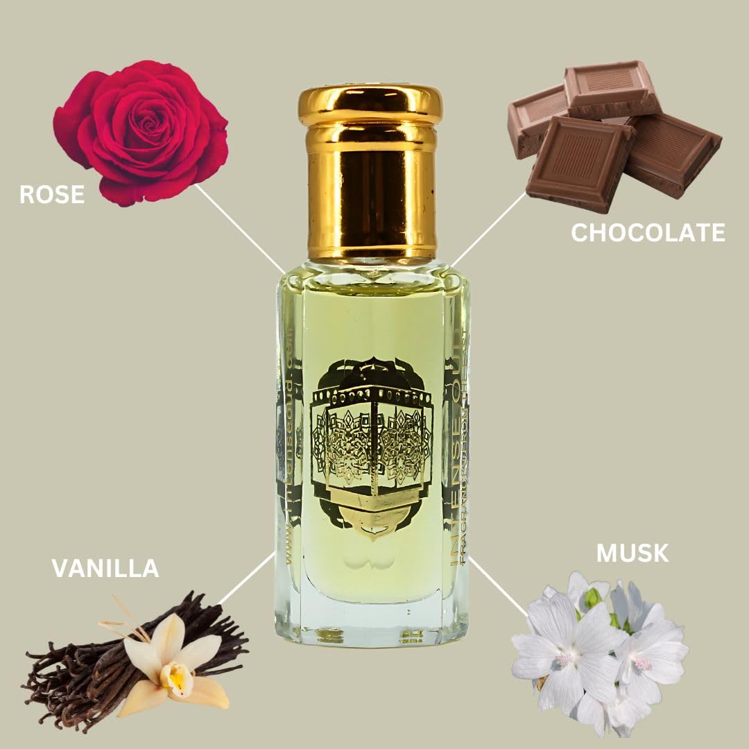 INTENSE OUD Vanilla Musk Long Lasting Arabian Perfume Oils for Women 12ML (0.40 OZ) Fragrance Oil with Rose, Vanilla & Soft Musk Notes - Concentrated Perfume Oil & Valentines Day Gift With Black Box