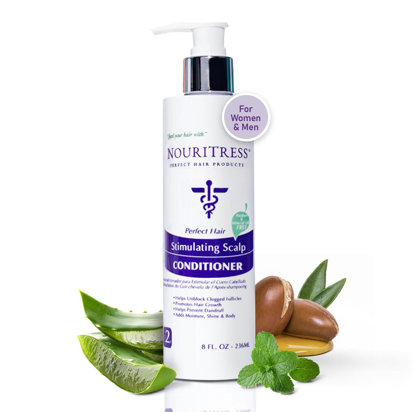 NouriTress Stimulating Scalp Conditioner - Deep Conditioner for Dry Scalp Treatment with Peppermint & Argan Oil | 8oz