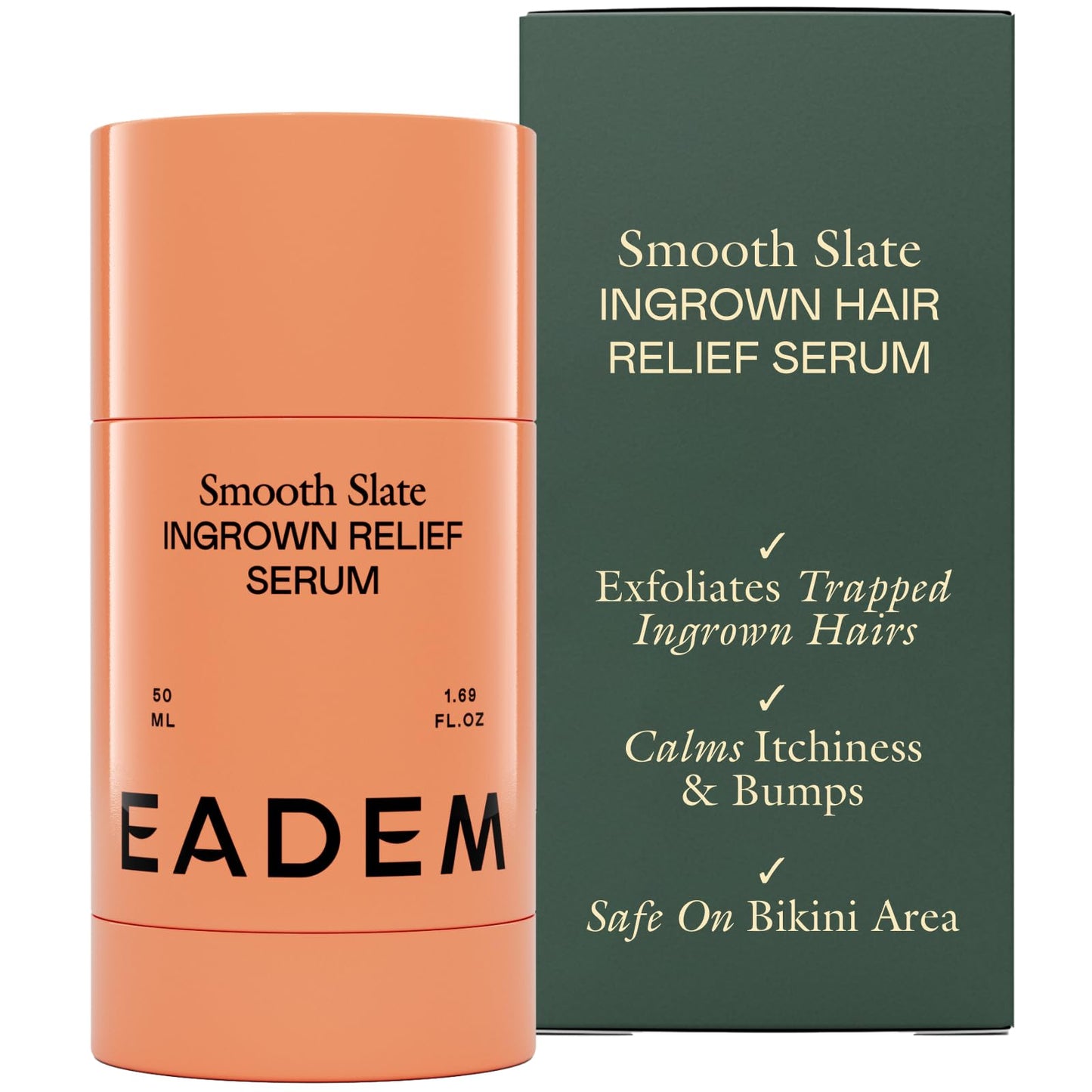 EADEM Smooth Slate Ingrown Hair Roller Serum, Targets Bumps Trapped Hairs, Faded Topicals for Scarring and Dark Spots, AHAs and Tyrosinase, Slows Ingrown Hair Regrowth