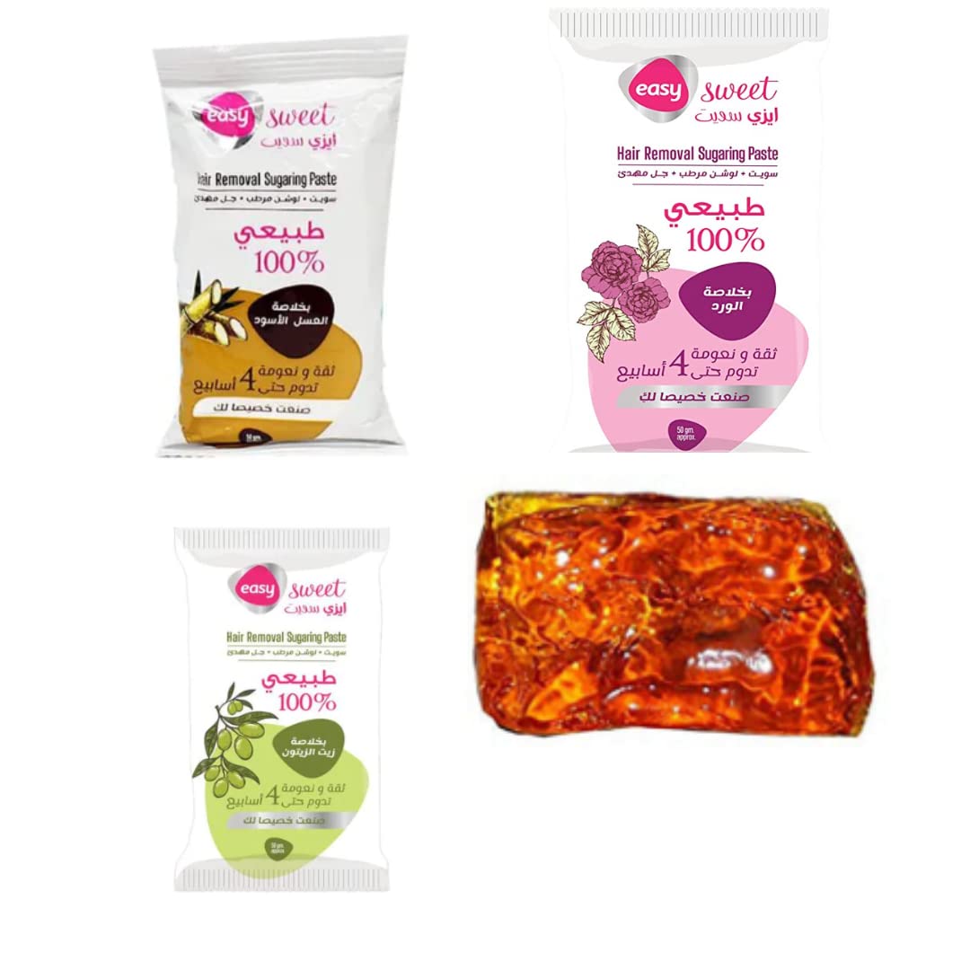 Natural Hair Removal Wax - Sugaring Paste for All Body Parts | 12 Packs x 50g (Total 21.1 oz)