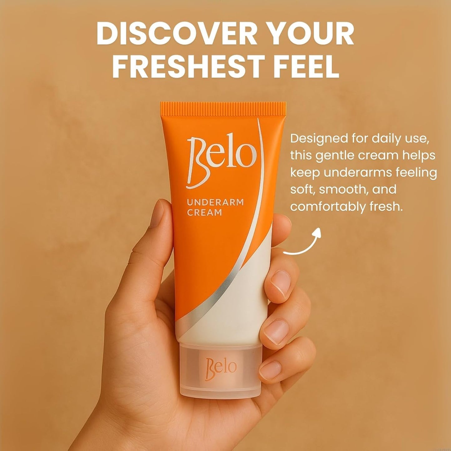 Underarm Cream - Gentle Daily Care for Smoother Skin | Non-Sticky, Fast-Absorbing Formula, 40g x 4 Tubes