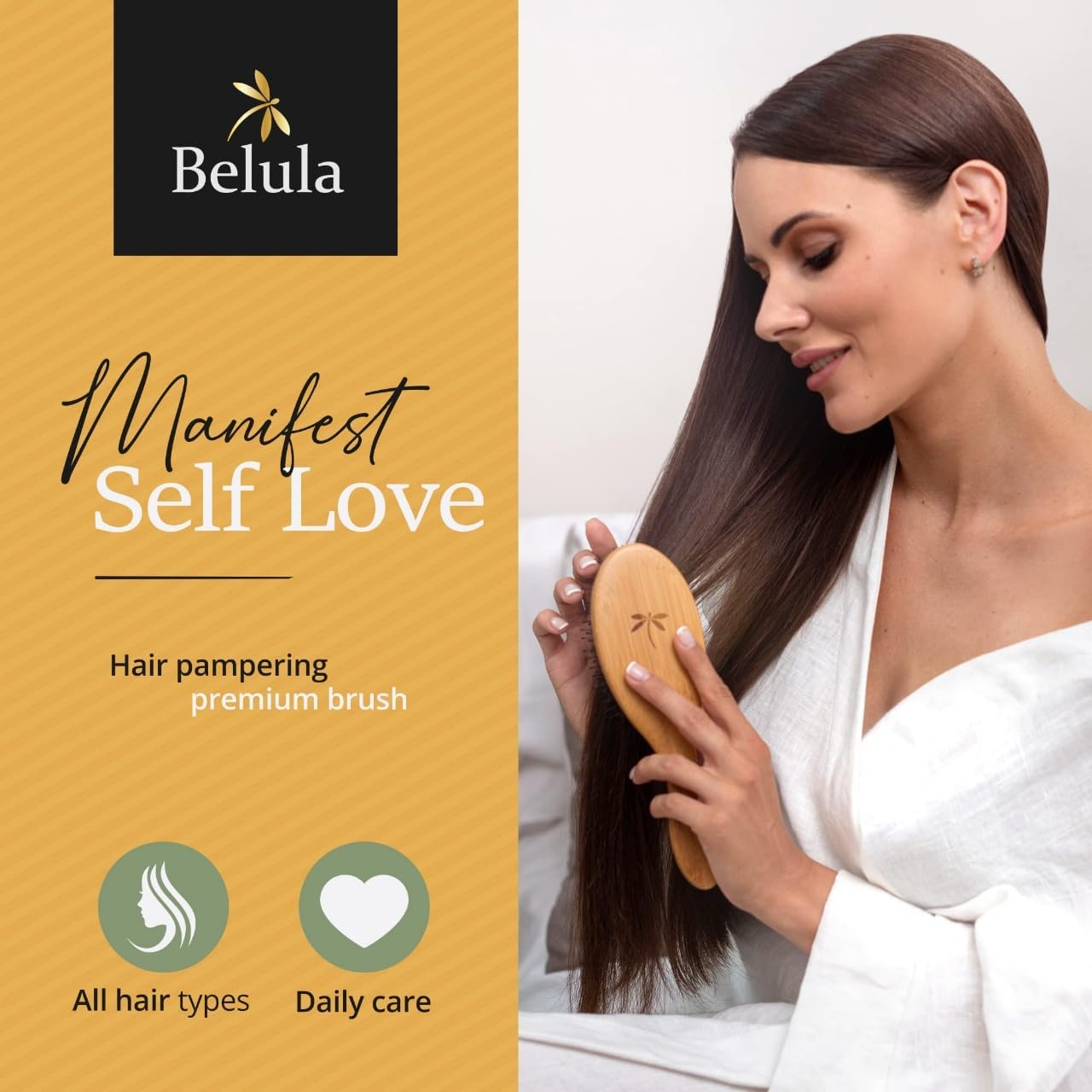 Belula Boar Bristle Hair Brush - Detangling Brush for All Hair Types | Curly, Long & Men's Hair