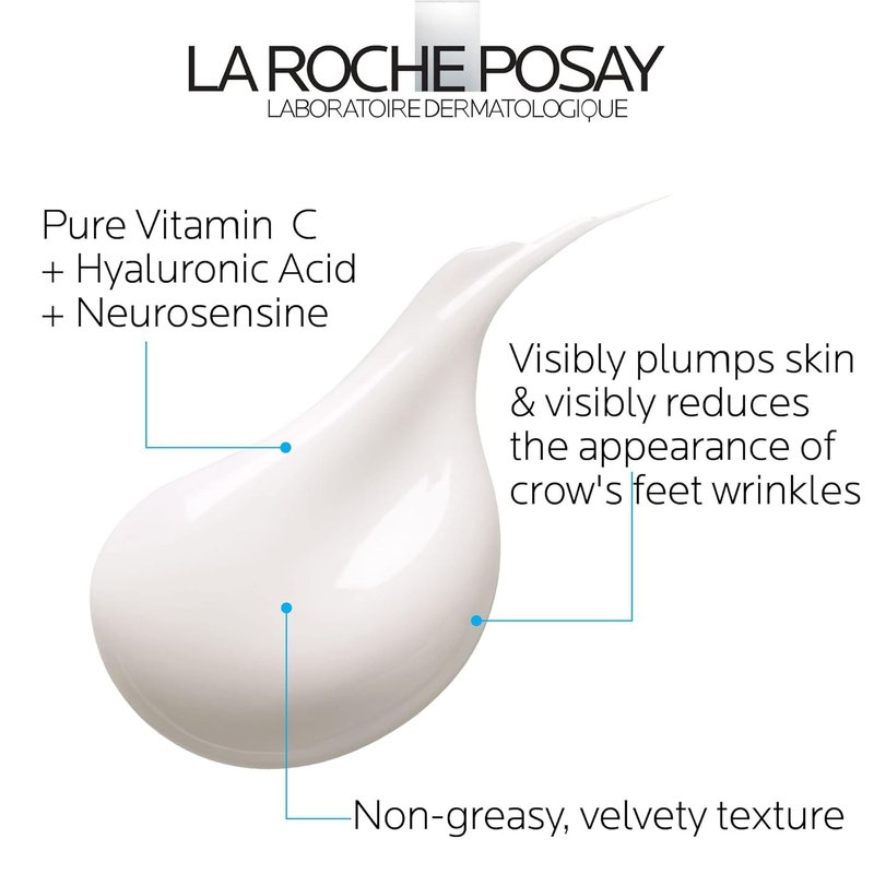 La Roche-Posay Redermic C Vitamin C Eye Cream - Anti-Aging Formula with Hyaluronic Acid | 0.5 Fl Oz