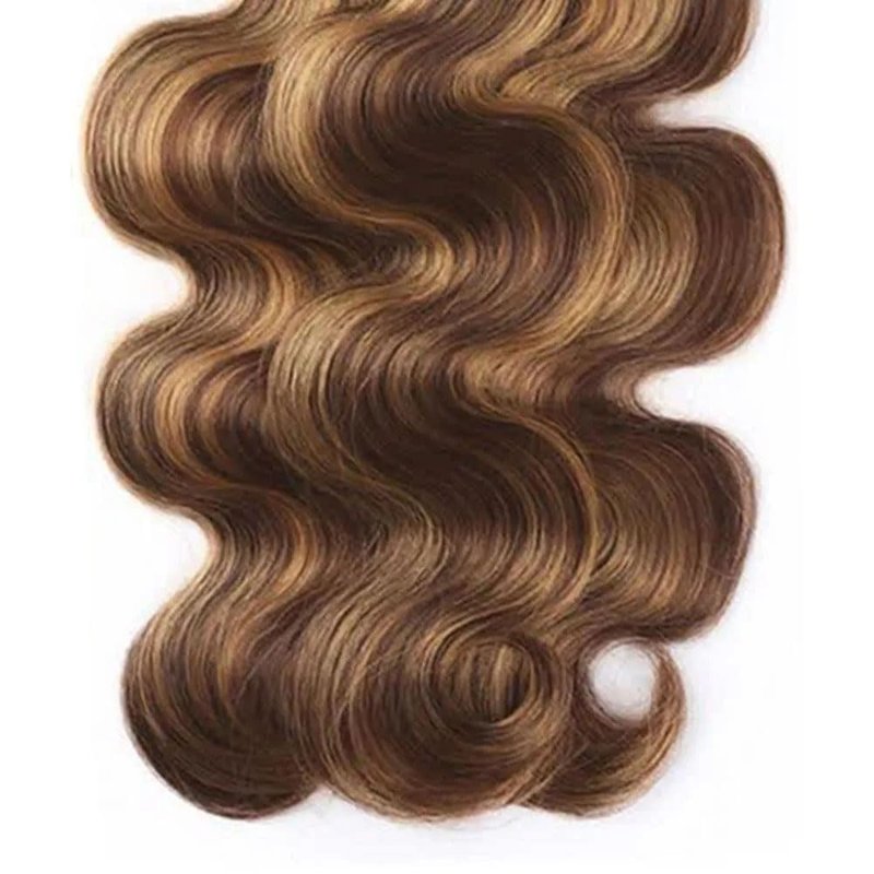 P427 Highlight Blonde Bundles Human Hair Brown Body Wave 3 Bundles 16 18 20 Inch Unprocessed Brazilian Virgin Remy Honey Blonde Bundle Human Hair Extensions