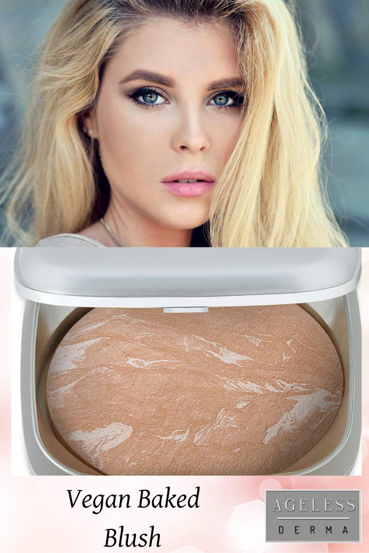 Baked Mineral Makeup Blush with Botanical Extracts - Guava Swirl | Natural Glow Highlighter