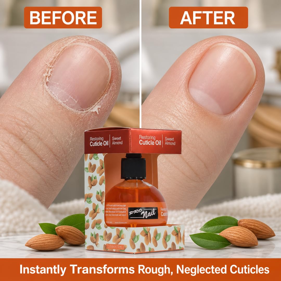 PRONAIL Cuticle Oil – Deep Moisture Almond Cuticle Repair & Finishing Treatment | Paraffinum Liquidum Base, Non-Greasy, Fast-Absorbing | Professional Salon & Home Use | Cruelty-Free Since 1987 2.5 oz