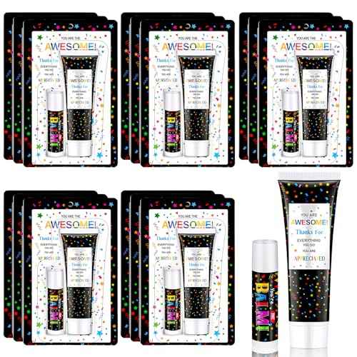 15 Pack Christmas Employee Appreciation Gift Lip Balm Hand Cream Bulk Teacher Staff Team Thank You Gift You're the Awesome Fall Thanksgiving Appreciation Party Favor for Coworker Women Men