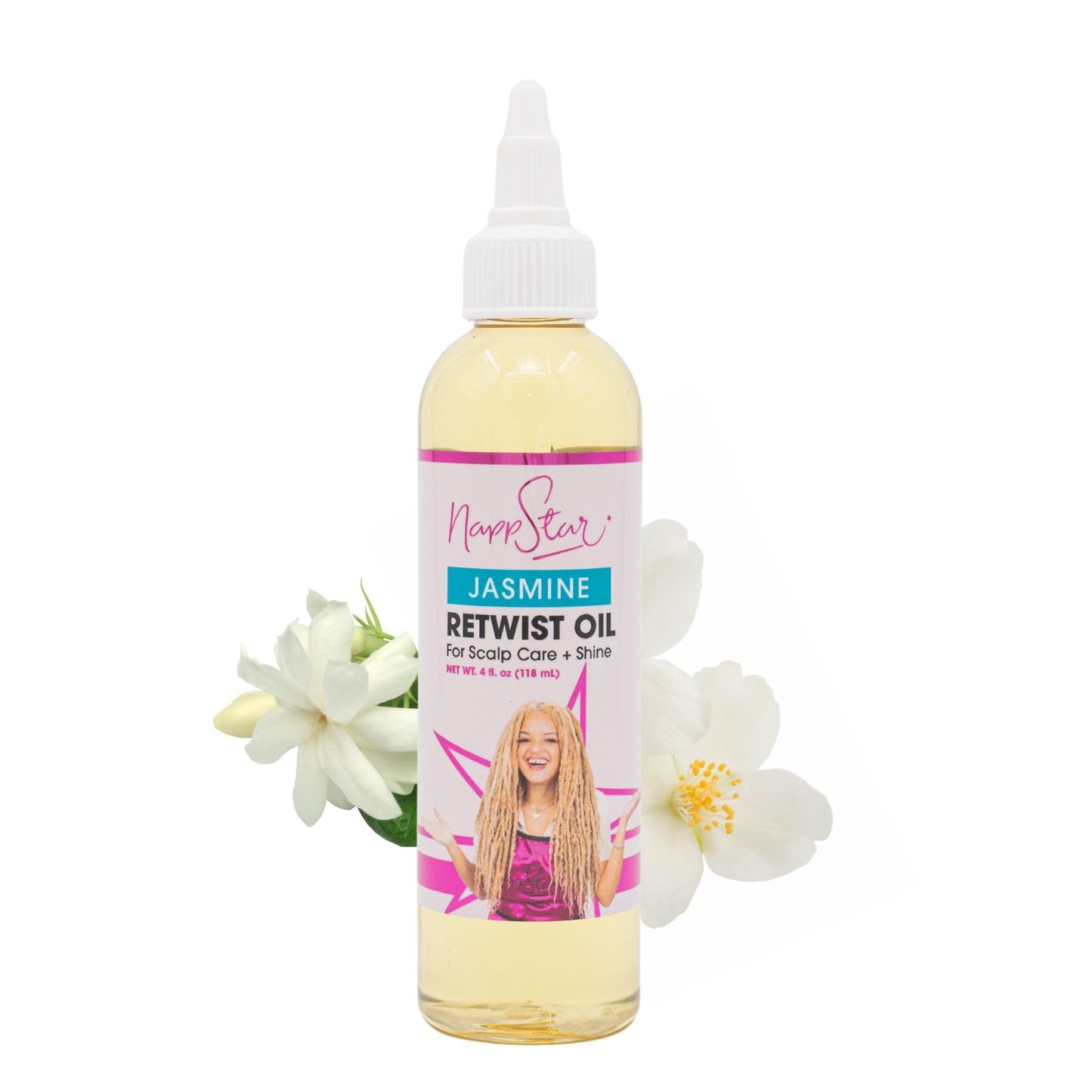 NappStar Retwist Oil, Jasmine Scented Smell Good Loc Oil, Aromatic Hair Care for Dreadlocks with Moisturizing Base, 4 Fl Oz