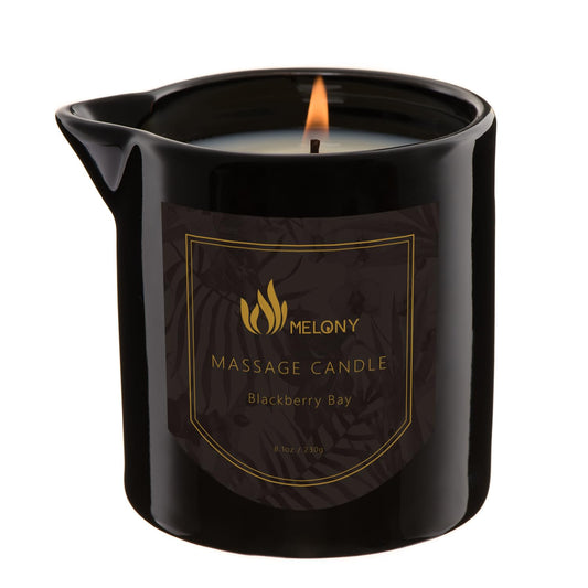 MELONY Massage Candle | Gentle Softening for Nourished, Hydrated, Balanced Skin | 230 g / 8.1 oz (BlackBerry & Bay)