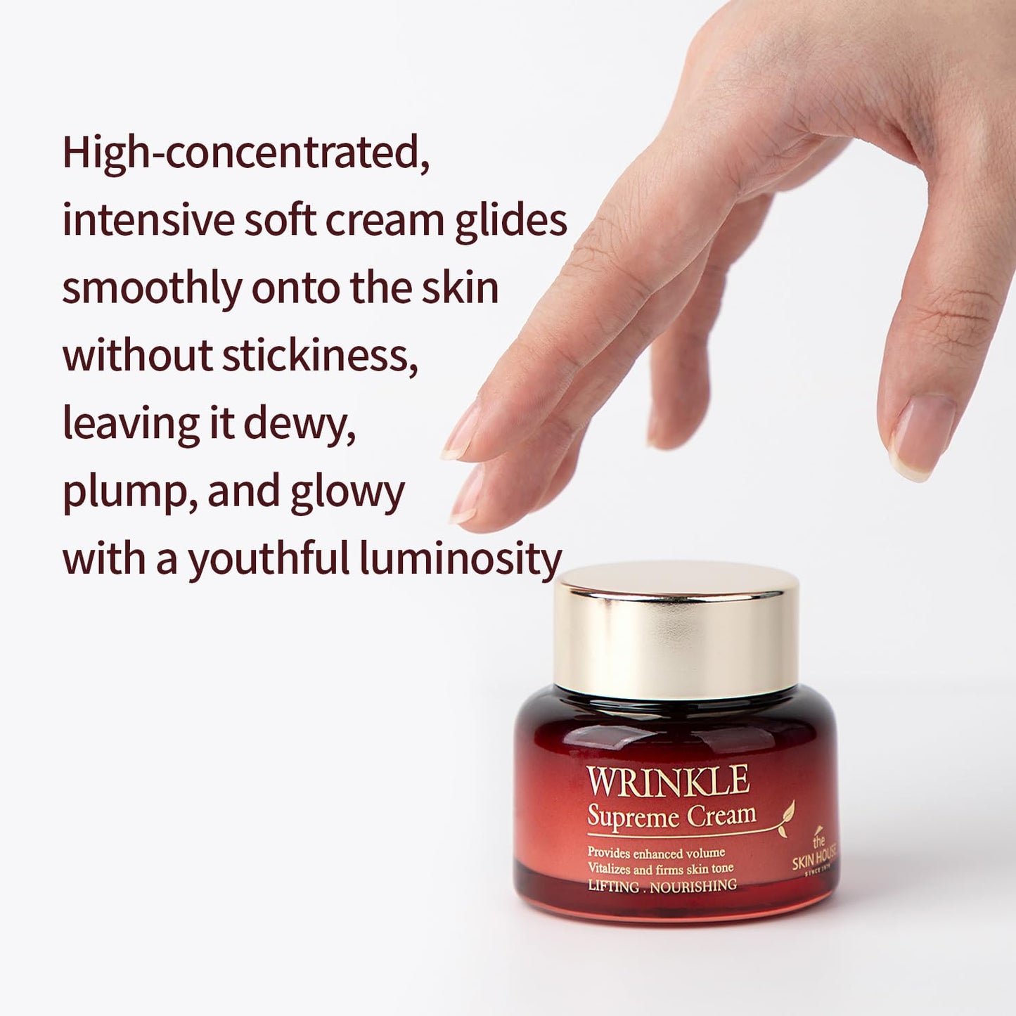 THE SKIN HOUSE Wrinkle Supreme Cream 1.69 fl.oz Korean Fermented Red Ginseng, Adenosine, Mushrooms l Wrinkles, Fine Lines l Korean Skin Care, 50ml