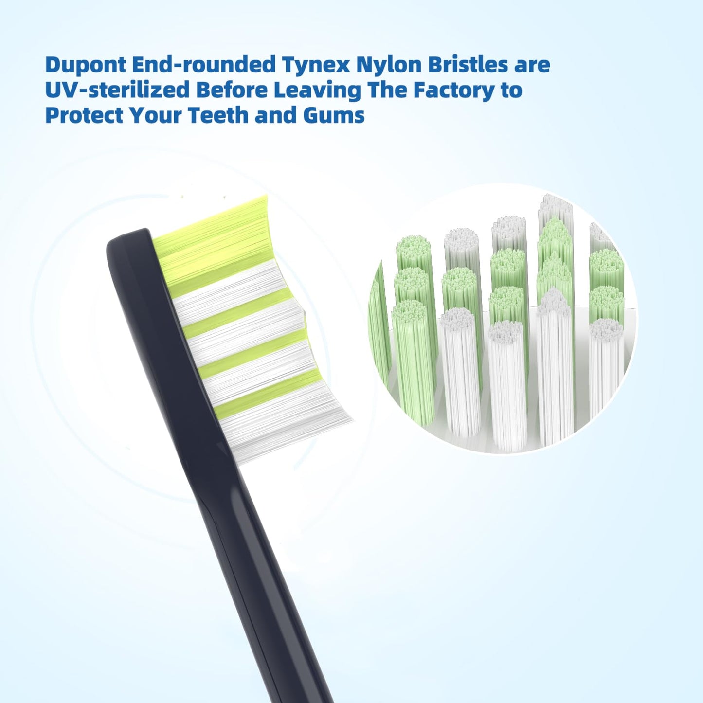 One Series Replacement Toothbrush Heads Pisonicleara Compatible with sonicare Philips BH1022/03 HY1100/02 HY1102 (8-pc) Battery Brush, Mango Snow White Travel Refill (one-Blue)