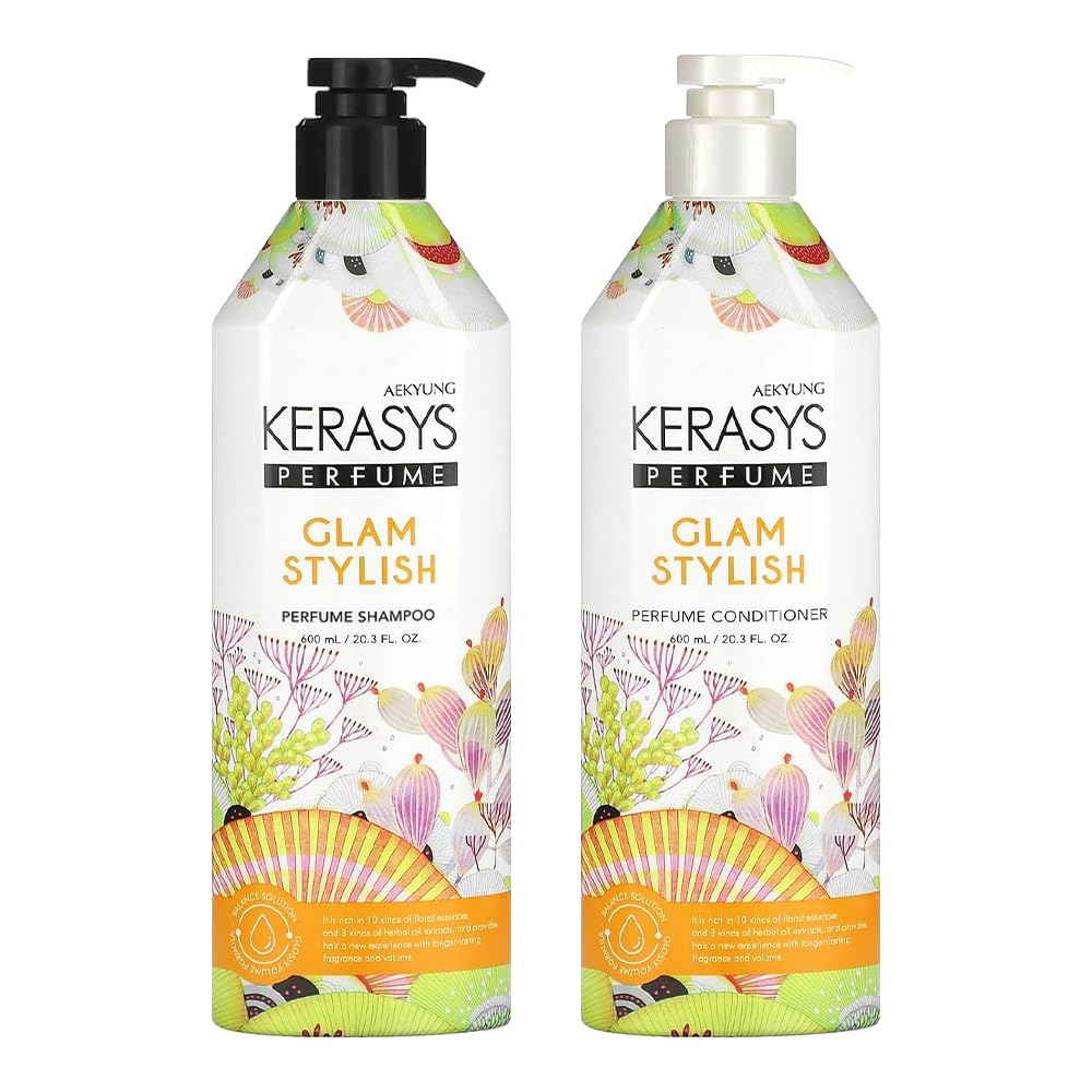 Kerasys Perfume Shampoo and Conditioner Set 20.3 fl oz / 600 ml (Glam Stylish)
