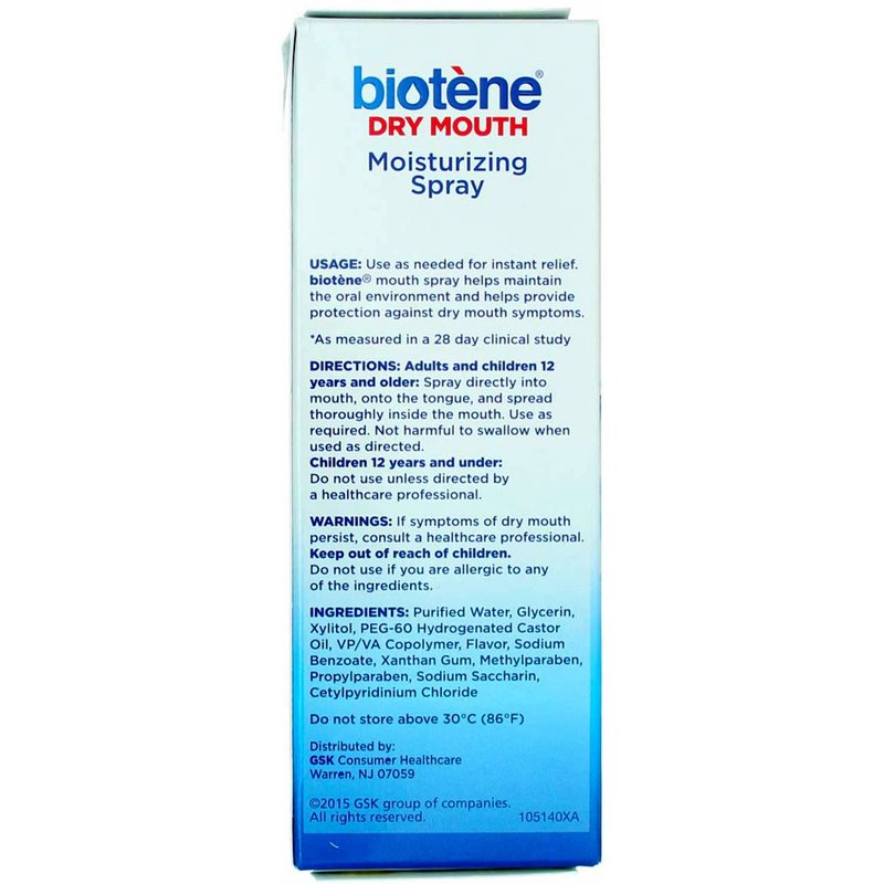 Biotene Moisturizing Mouth Spray Gentle Mint, 1.5 FL OZ (Pack of 2)