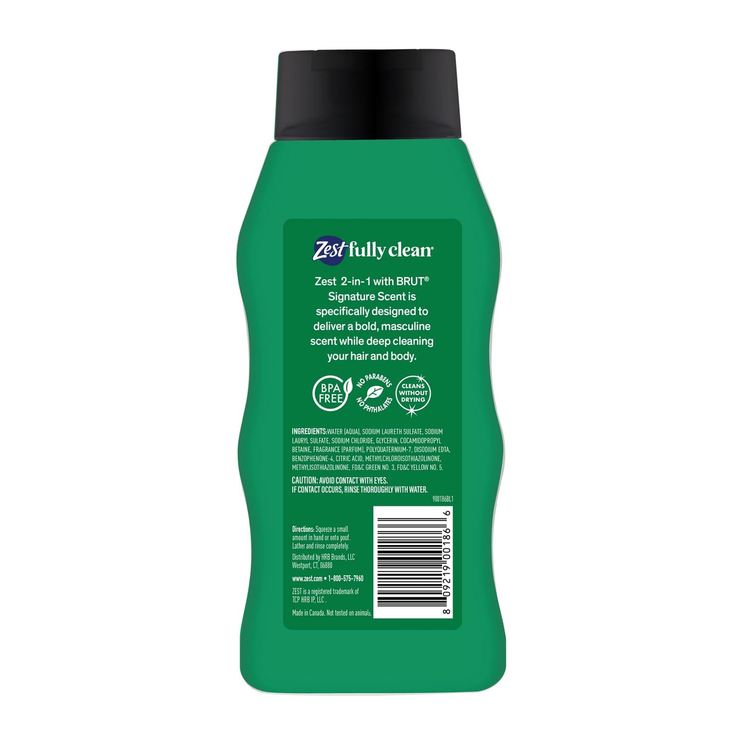 Zest Mens 2-in-1 Body Wash - Body Wash for Men - Cleanses Hair and Body - Refreshing Scent - Hydrating Shower Gel - Ideal for All Skin Types - 4 pc