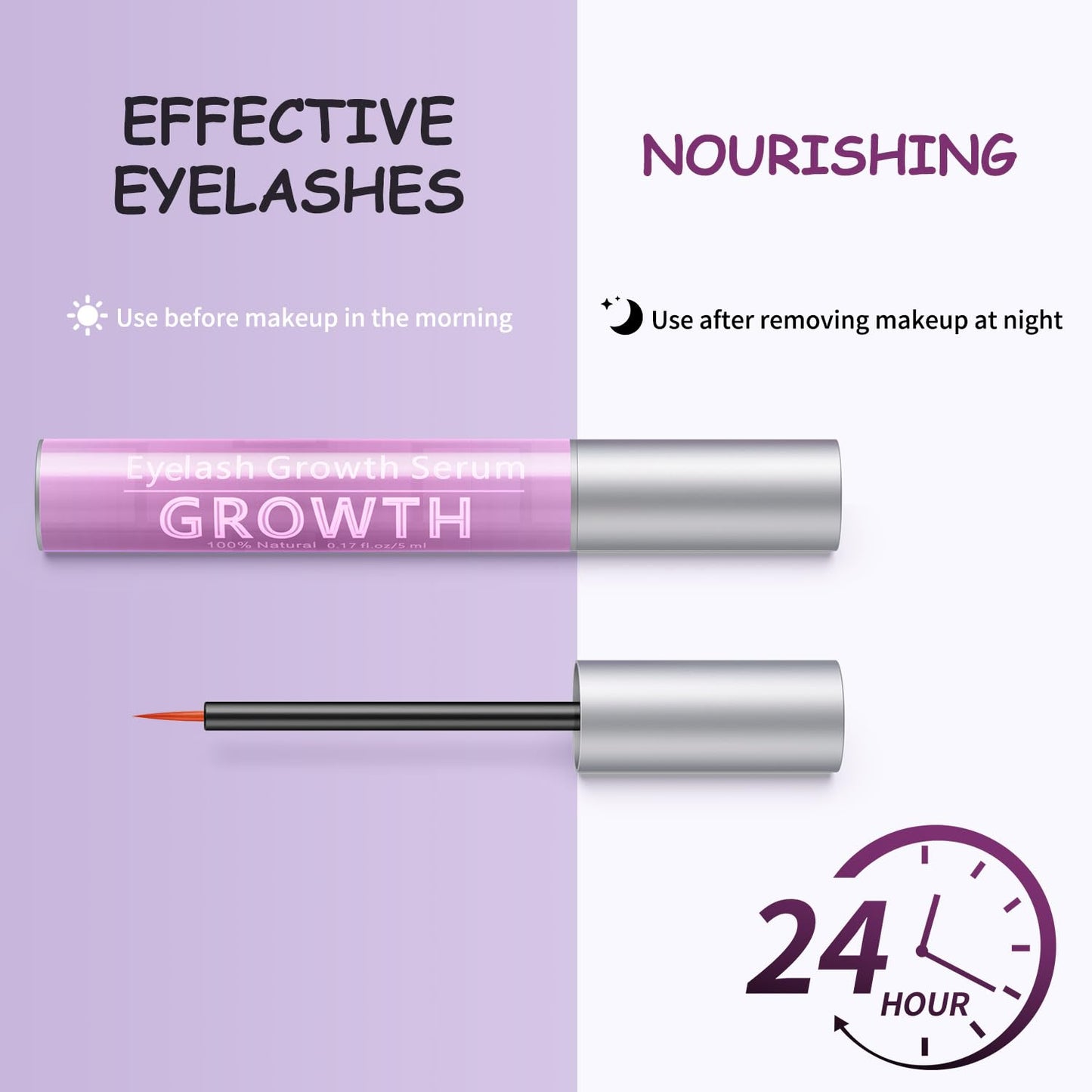 Eyelash Growth Serum Volumizing Lash Serum For Eyelash Growth Longer & Thicker Lash Enhancing serum With Natural Formula Vegan & Cruelty-Free (5mL)