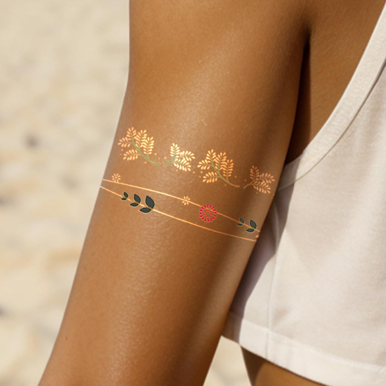 10 Sheet Gold Silver Metallic Temporary Tattoos for Adult Women, Gold Silver Glitter Flash Waterproof Tattoo Stickers for Beach, Festivals,Parties Tattoos Decorations Q976