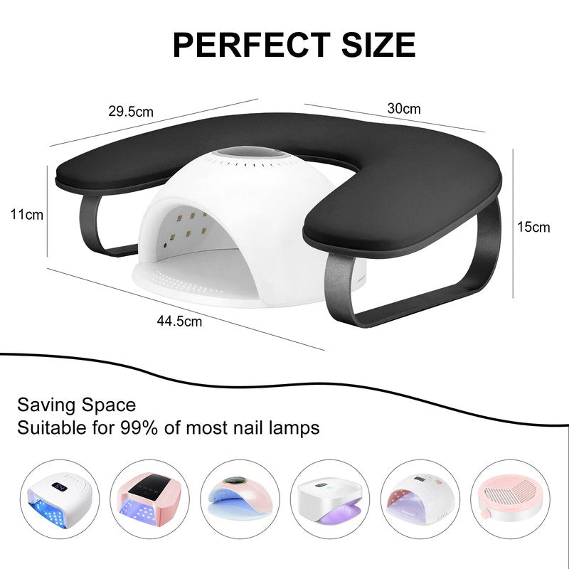 Arm Rest for Nails Tech,U-shaped Manicure Nail Arm Rest Stand,Cleanable Leather Hand Rest Pillow for Acrylic Nails Salon Home,Aluminum Alloy Holder,Anti-slip Pads