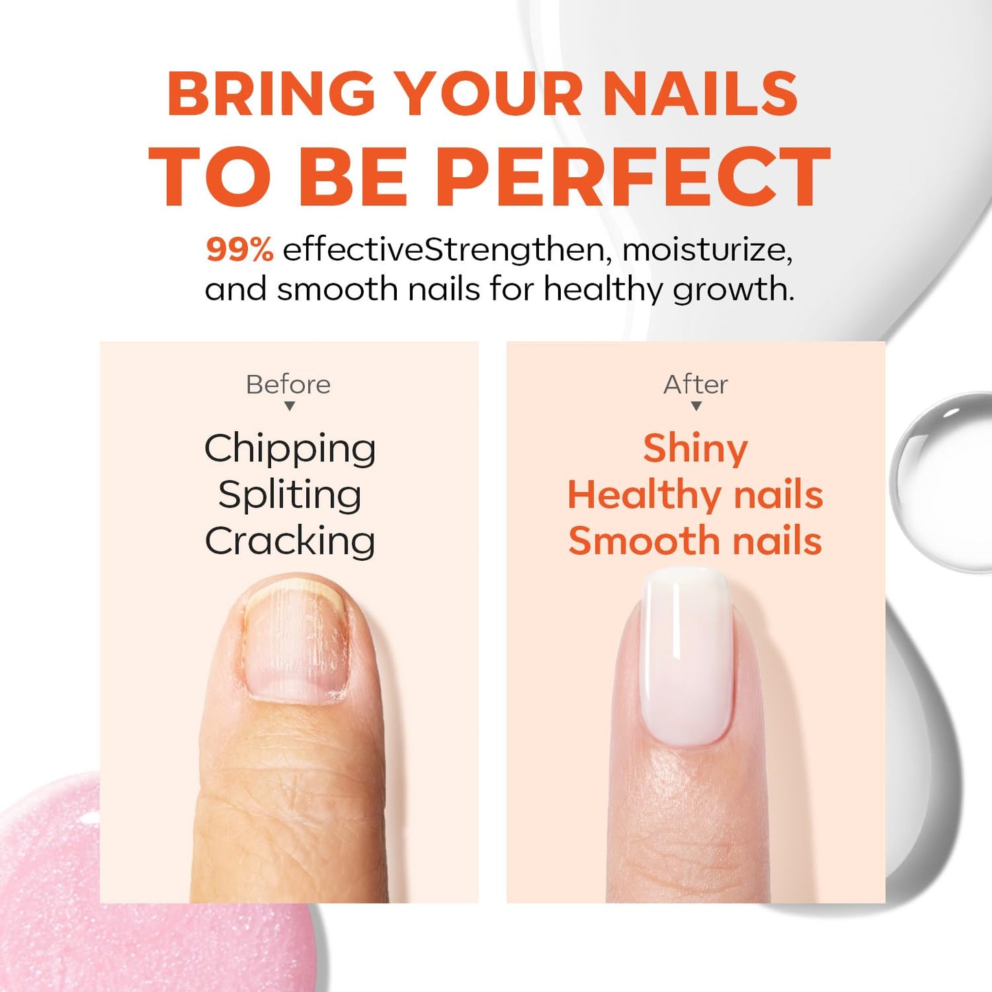 modelones Nail Strengthener, Milky White Nail Polish Nail Repair for Damaged Nails Hardener Quick Dry Nail Growth Polish Natural Nail Concealer Foundation Strengthening Polish Gifts for Women 15ml