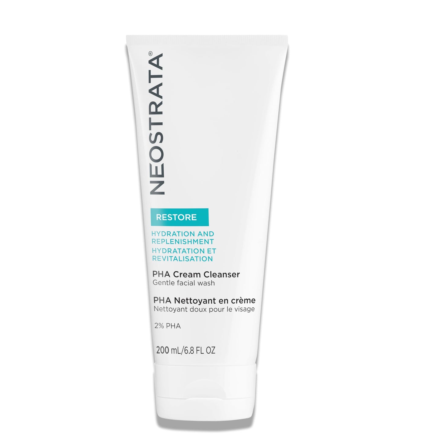 NEOSTRATA Restore PHA Cream Cleanser, Gentle Daily Hydrating Face Wash and Makeup Remover for Sensitive Skin, 6.8fl oz