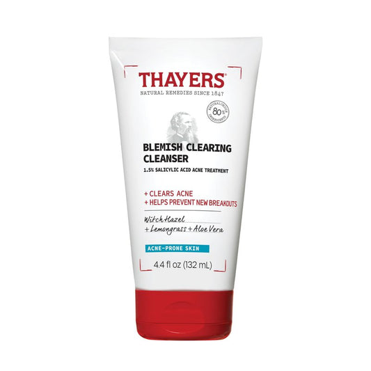 THAYERS Blemish Clearing Face Cleanser with 1.5% Salicylic Acid, Acne Treatment Face Wash, Soothing and Non-Stripping Skin Care, 4.4 Fl Oz