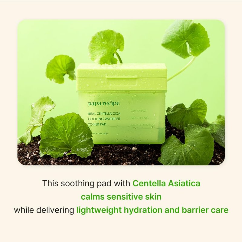 Real Centella Cica Toner Pads - Soothing Cooling Pads with Panthenol for Hydration & Redness Care | 80 Sheets