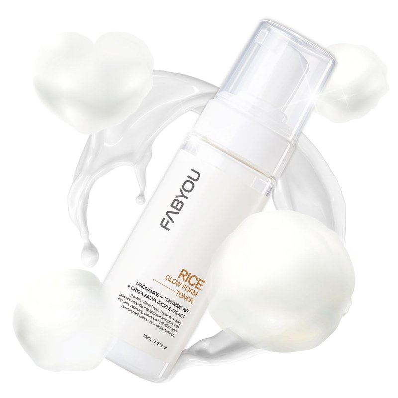 Rice Glow Bubble Toner 5.07 fl oz - Milky Toner for Sensitive and Dry Skin, with Niacinamide and Rice Extract for Deep Hydration, Glowing Skin, Korean Skincare