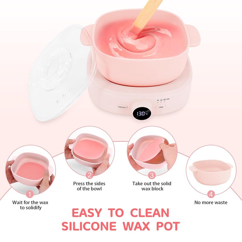 Professional Wax Warmer for Hair Removal - Adjustable Temperature, Digital Display & Timer | Silicone Bowl Included