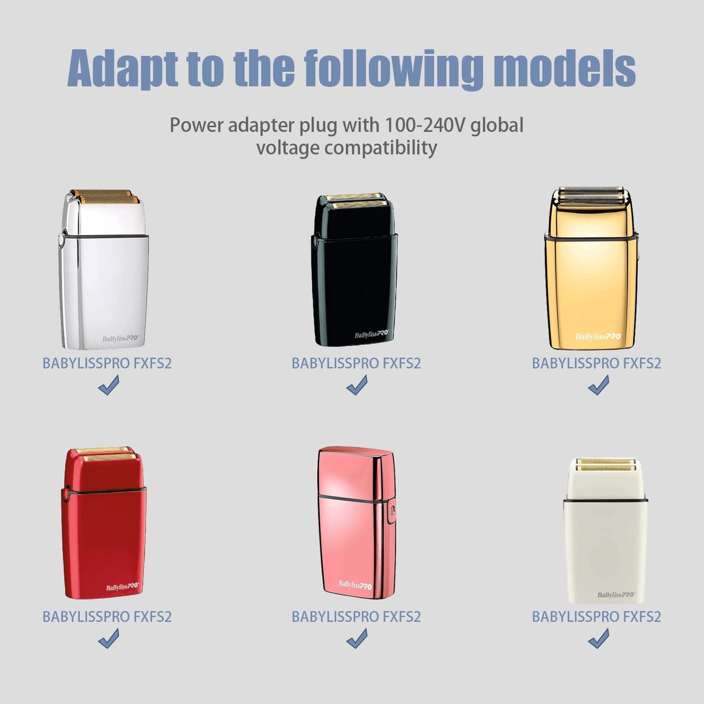 BOEEA Replacment Charger for BaByliss PRO Shaver FXFS2 FXFS2G, 4.5V Adapter Compatible with BaBylissPRO Barberology Cordless Metal Double Foil Shaver FXFS2 Power Cord Supply