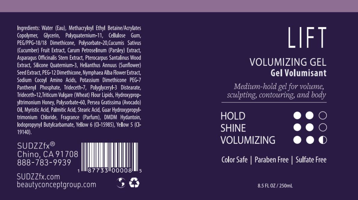 SUDZZFX LIFT Volumizing Gel, 8.5 Fl Oz (Formerly Zephyr) – Spray for Fine Hair Shine & Medium Hold – Thickening Formula for Men & Women