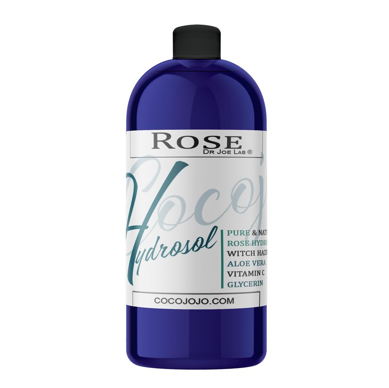 Dr Joe Lab Rose Water Hydrosol, Glycerin, Aloe Vera, Vitamin C & Witch Hazel Mix - Natural, Vegan, Non GMO, Floral, Face, Hair- 32 oz - Hydrating, Cleansing, Toning - Packaging May Vary