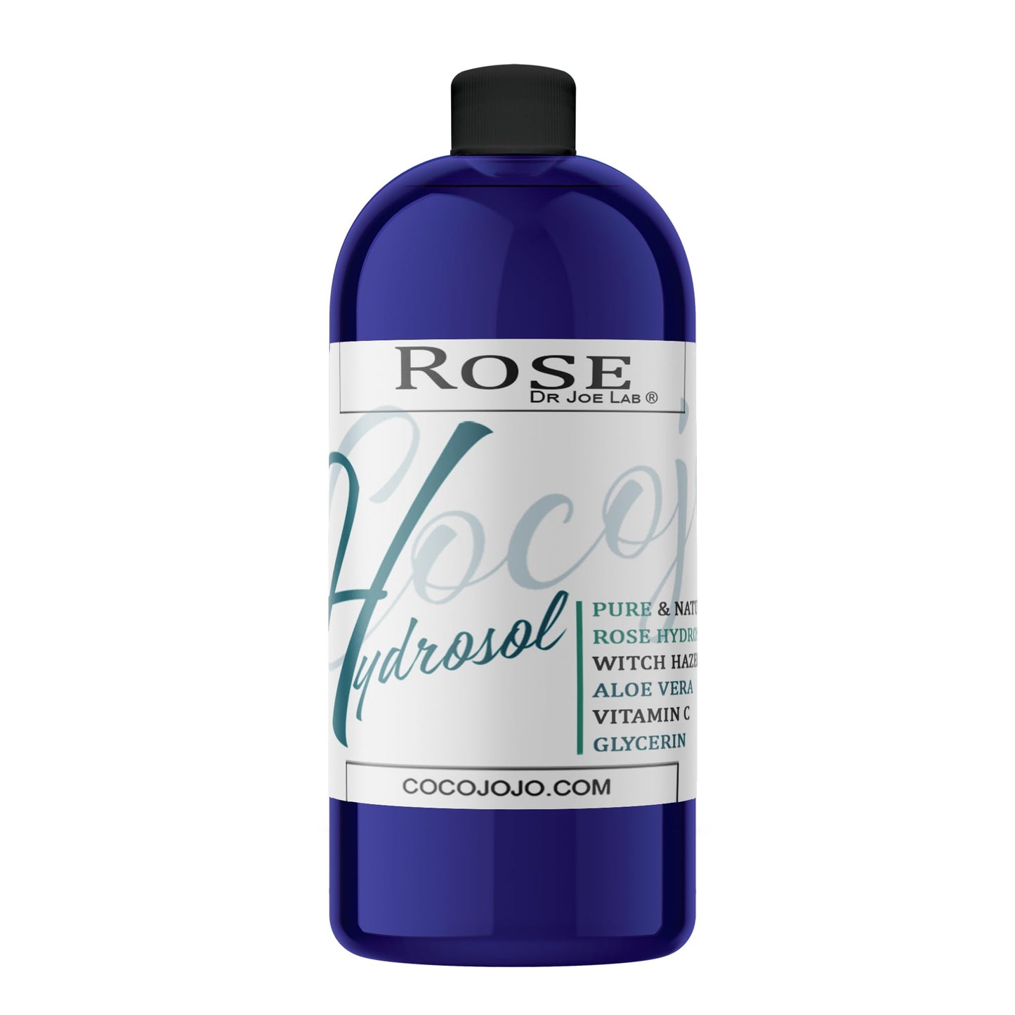 Dr Joe Lab Rose Water Hydrosol, Glycerin, Aloe Vera, Vitamin C & Witch Hazel Mix - Natural, Vegan, Non GMO, Floral, Face, Hair- 32 oz - Hydrating, Cleansing, Toning - Packaging May Vary