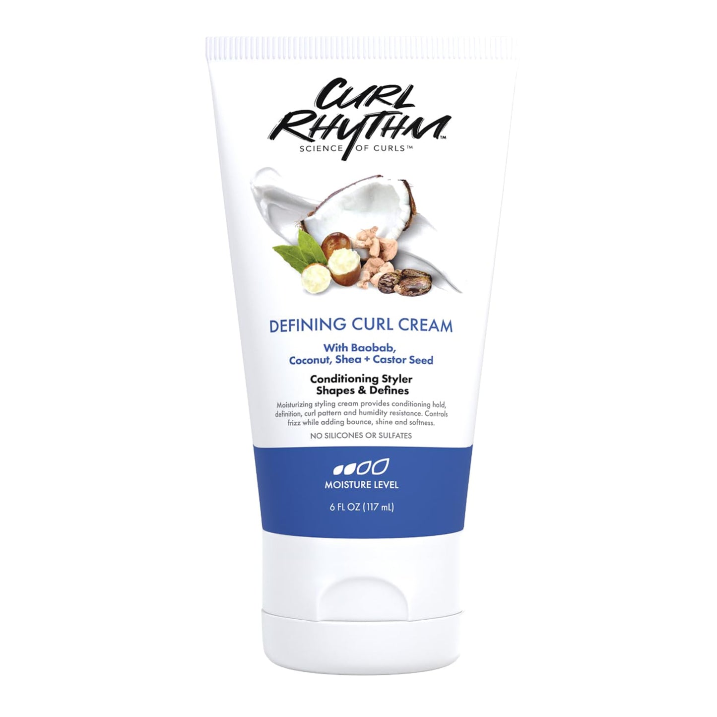 Curl Rhythm Defining Curl Cream - Hair Moisturizer for Curly Hair - Curl Styling Cream for Frizz Control, Bounce, and Shine - Sulfate Free - 6 oz