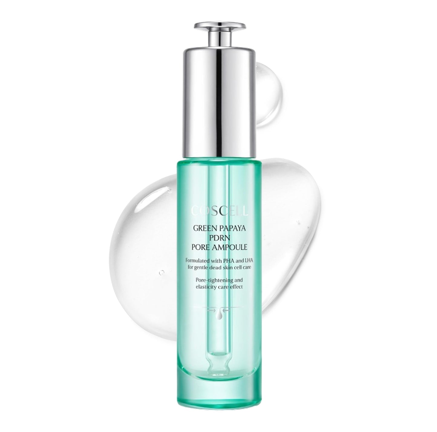 COSCELL Green Papaya PDRN Pore Ampoule - Lightweight Korean Pore Serum for Rough Skin Texture and Daily Hydration, Fresh Non-Sticky Glow Serum 30ml / 1.01 Fl Oz
