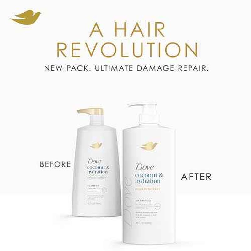 Dove Shampoo Coconut & Hydration for Dry Hair with Bio-Protein Care Technology and Coconut Oil 28 Fl Oz