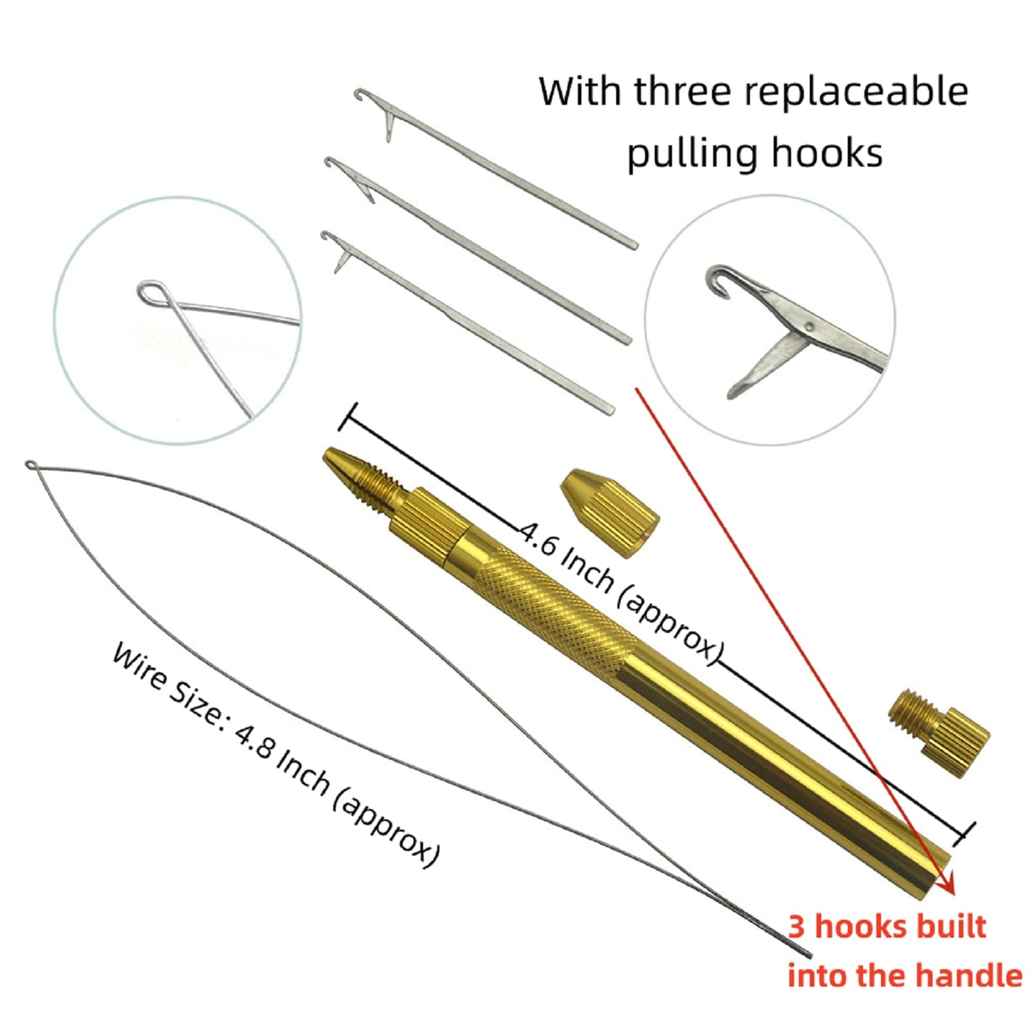 Hair Extension Beading Tool Kit Hair Extensions Micro Link Bead Closer and Remover Pliers and Cutting Scissors Set, Link Micro Ring Loop Needle Pulling Hook Threader Wire for Silicone Rings (Gold)