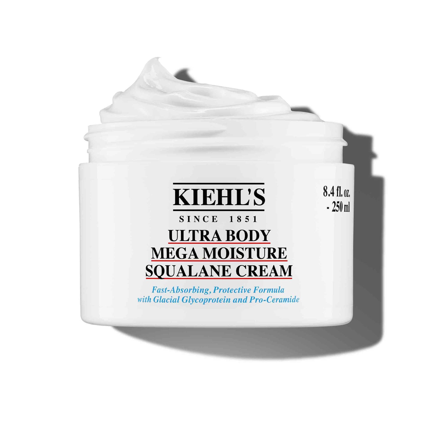 Kiehl's Ultra Body Mega Moisture Squalene Cream, Unscented Lightweight Body Lotion with Pro-Ceramides, Suitable for All Skin Types Including Sensitive & Eczema-Prone, Deeply Hydrates and Moisturizes